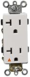 Morris 81916 Isolated Ground Decorative Duplex Receptacle, 20 Amp Current, 125V, White [並行輸入品]