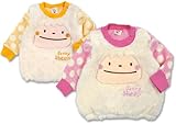 (サニーシープ)Sunny Sheep ソフトフリース ひつじちゃん BIGフェイス 水玉袖 トレーナー 95cm クリーム