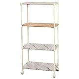 ウッドシェルフ付 ラック 4段 60w アイボリー/ミッキー ラック チェスト テレビラック 木棚付き