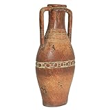 EcWorld Enterprises 7707716 Porto Fino Distress Terra Cotta Art Tall Ceramic Vase