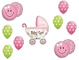 loonballoon It 's A Girl Carriage Buggy Smile水玉ベビーシャワーデコレーションバルーンセット