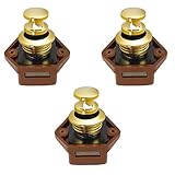 Homyl 3個　プッシュボタン　キャッチロック　戸棚　ドア　ノブ　ロック　ホーム　ゴールド
