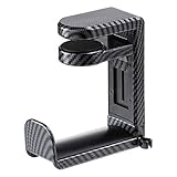 サンワダイレクト ヘッドホンスタンド クランプ式 360度回転 耐荷重1kg ケーブルフック付き カーボン調 200-STN041CB