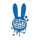 ラビット baby in car ステッカー ブルー 青