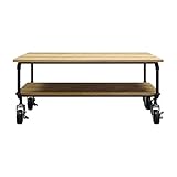 グルーブ オーク無垢材+アイアン 100 センターテーブル GROVE CENTER TABLE 100 (WO-NA)