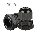 uxcell ケーブルグランド ナイロン製ブラック M16 IP68 TRS 4mm-8mmワイヤ径 10個入り