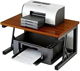 Zxyler プリンター台｜木製卓上ラック 耐荷重 35kg 大容量収納 机上台 デスク用 ブラック​