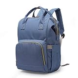 おむつバッグバックパック防水大容量絶縁バックパックパックおむつバッグオーガナイザー (Color : Blue)