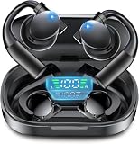 イヤホン bluetooth 耳掛け式イヤホン ワイヤレスイヤホン bluetooth イヤホン ブルートゥースイヤホン AAC対応 LEDディスプレイ 落ちないイヤホン 快適装着感 イヤホ 通勤通学/WEB会議に適用