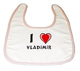 Baby Bib with I Love Vladimir by Shopzeus