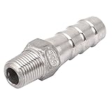 uxcell クイック継手 カプラー 水燃料ホース ホースバーブアダプター 304ステンレス鋼材料