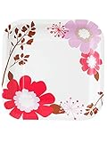 ストリックスデザイン 紙皿 使い捨て スクエア 10枚 23cm エキゾチックフラワー ピンク フラワースタイル スクエアプレート 花柄 おしゃれ パーティー イベント カフェ MB-272