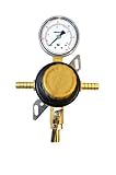 TAPRITE - E-T1661ST-02 SECONDARY BEER REGULATOR, 1P1P, 3/8 BARB IN/THRU, 5/16 BARB SHUT-OFF, 60LB GA