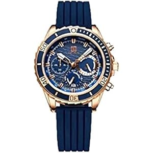 腕時計、メンズ腕時計 ブルー スポーツ ファッション クロノグラフ 多機能 日付表示 防水 アウトドア アナログクォーツ…