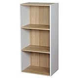 棚が動かせる カラーボックス 3段 DCM-FCB9045T OW オーク/ホワイト