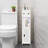 LONGSHINING トイレ収納 スリム トイレラック 隙間収納ラック 玄関収納ラック すき間収納 幅15*奥行17*高さ80cm ペーパー ティッシュ収納 組み立て簡単 省スペース トイレ/玄関/洗面所/寝室/書斎/リビングルーム (Gタイプ)