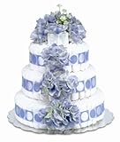 Bloomers Baby Diaper Cake Classic Blue Hydrangea 3-Tier by Bloomers Baby [並行輸入品]