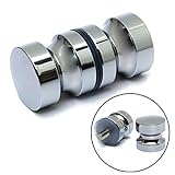 ILS - Aluminum Metal Dia. 30mm Single Groove Glass Door Knob Shower Room Cabinet Handle