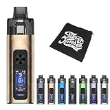 【6ml*デュアルメッシュ】ユーウェル TYPHOS POD System |タイフォス|CoreShield構造|デュアルメッシュ|FlavorKitchenミニポーチ付属｜6ml/2000mAh｜電子タバコ VAPE 本体 スターターキット (Dune Gold)