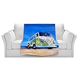 ブランケットウルトラソフトFuzzy 4サイズ！DIANOCHEデザインからby Markus Bleichner California Dreaming VWバスホームデコレーションユニーク芸術的ス