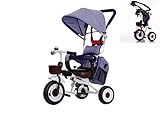 三輪車 折りたたみ 4 in Tricycle子供用 乗用玩具 乗り物 子供乗せ1-6歳 持ち運び便利 バッグ付 かじとり サンシェード シ