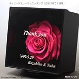 枯れないピンクローズ（プリザーブドフラワー ）黒BOXギフト【オリジナルメッセージを刻印】１週間でお届け