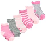 Capelli新しいYork Infant Girls Marled and Striped Socks with Cuff And Grippers