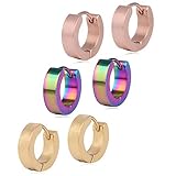 Adelina Style(アデリナスタイル) フープピアス 3ぺアセット 両耳 太め 幅4mm リングピアス レディース メンズ 鏡面仕上