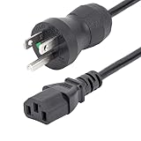 StarTech ホスピタルグレード電源コード - 10フィート/ 3メートル - C13にNEMA 5 15P - 電源コード - モニターの電源ケーブル ブラック