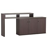 arne テレビ台 パソコンデスク 完成品 伸縮 コーナー ハイタイプ キャビネット T+D 105S扉 ダークブラウン