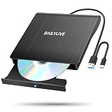 DAILYLIVE 外付けDVDドライブ CD DVDドライブ USB3.0&Type-C両用ケーブル 外付けDVD/CDドライブ Window/Linux/Mac OS対応 静音 軽量 読み出し&書き込み エラー校正 TYPE-Cコネクター付き 日本語取扱説明書付き