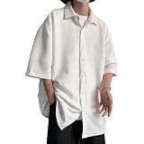 [Mifish] メンズ シャツ 半袖 夏服 無地 大きいサイズ カジュアル オシャレ おしゃれ ゆったり シンプル 軽い 柔らかい 人気 服 シャツ メンズ