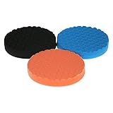 KKmoon 「3点セット」カー ポリッシャースポンジキット ポリッシングパッド バフスポンジ 洗車 ワックス 研磨 垢取り 傷磨き 塗装 3" 80mm/5" 125mm/6" 150mm/7" 1