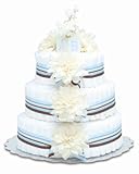 Bloomers Baby Diaper Cake Modern Cream Dahlias 3-Tier by Bloomers