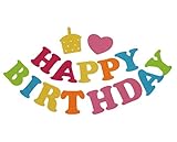 creve ガーランド 誕生日 バースデー カラフルカラー フェルトタイプ 1.65m 15枚セット 誕生日 誕生日会 パーティー お部屋飾り 子供部屋 赤ちゃん