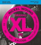 D'Addario EXL170S ショートスケール Light(45-100) ダダリオ ベース弦 EXL-170S【国内正規品】