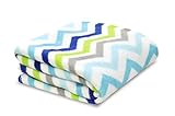 Little Starter Plush Toddler Blanket, Blue Chevron by Little Starter