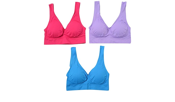 Amazon Geniebra ジニエブラ 3枚set 全世界で大ヒット ナイトブラ ノンワイヤー ブラ スポーツ M ピンク プルー パープル 並行輸入品 フィットネス トレーニング スポーツブラ 通販