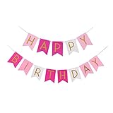 1セットキラキラハッピーバースデーバナーバナーバナー金の手紙 花輪の旗を吊るすベビーシャワーの誕生日パーティーデコレーションの小道具 (マルチカラー)