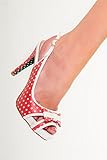 Banned Apparel - Red Marylou Polkadots Strappy Dancing Shoes 5