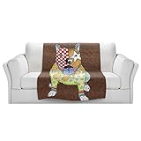 ブランケットウルトラソフトFuzzy 4サイズ！DIANOCHEデザインからby Marley Ungaroピットブル犬ライトブラウンホームDecor Unique Designer芸術的スタイリッシ