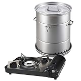 キャプテンスタッグ ビア缶チキン スモーカー ＆ ポータブル カセットコンロブラック ＆2点セット (UG-1058 ＆ UF-0028)