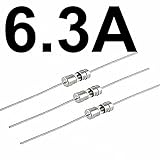 McIgIcM 200pcs FUSE GLASS 250VAC 3.6x10mm 250Vファストブロー鉛ガラスヒューズ小型ヒューズスルーホール (6.3A)