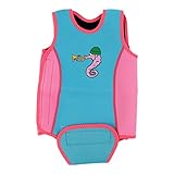 Dovewill 2.5mm　ネオプレン　幼児　赤ちゃん　ウェットスーツ　ラップベスト　プール　ウォーム　スイムウェア　水着　6ヶ月‐6歳　全6選択 - ピンク・ブルー, L