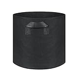 ブラック　植物栽培　野菜栽培 通気性、浸透性が良いバッグ　園芸用 ガーデン 庭　植え袋 不織布　鉢 栽培 通気性　ポテトポーチ　ポット植物容器バッグ　成長させるバッグ　５ガロン