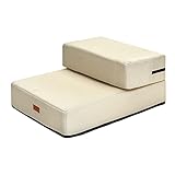 PetStyle ドッグステップ 犬 ステップ 階段 ドッグトレーナー推奨 ペット 犬用 犬ステップ 2段 防水 おしゃれ メッシュ生地 ソフトタイプ 通常幅40cm (クリーム)