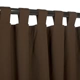 Outdoor Curtains CUR108BBS 54 in. x 108 in. Sunbrella Outdoor Curtain with Tabs - Bay Brown