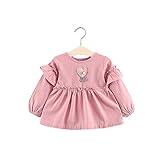 ベビー服 女の子ワンピース 子供服 Pojour 可愛いハートスカート 長袖ドレス オシャレ 秋 綿 通園 発表会 旅行 記念日 プレゼント ピンク