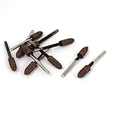 uxcell ゴム砥石 軸付砥石 取り付けポイント　3mm径　6mmコーンヘッド径　ゴム　ポリシング　グラインディング　ビット　10個