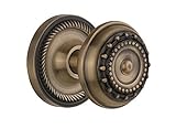 Nostalgic Warehouse Rope Rosette with Meadows Knob Privacy - 2.375 Antique Brass [並行輸入品]